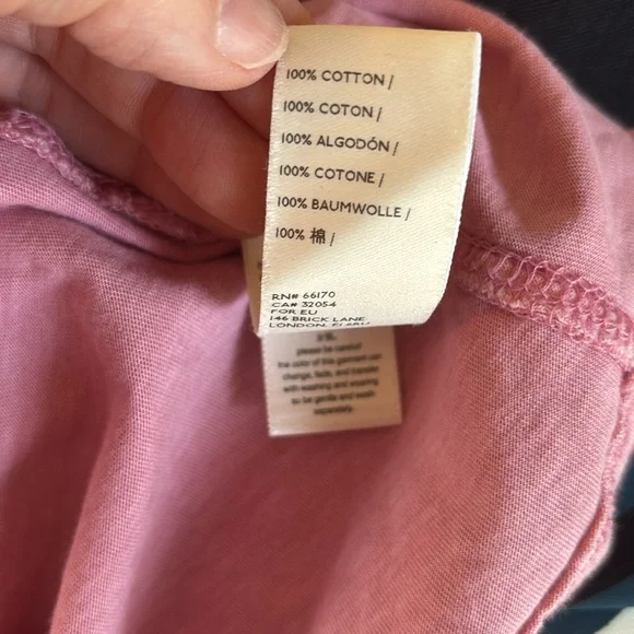 Free People We The Free Long Sleeve  Mock Neck Pink Oversized T Shirt Size Large - Picture 8 of 12